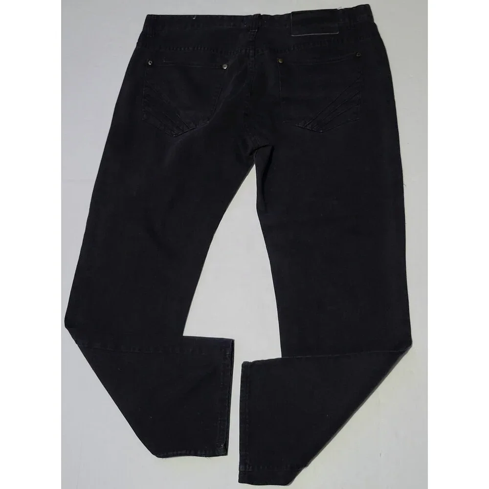 Akademiks Mens 40X34 Black Straight Leg 5 Pocket Stretch Denim Jeans